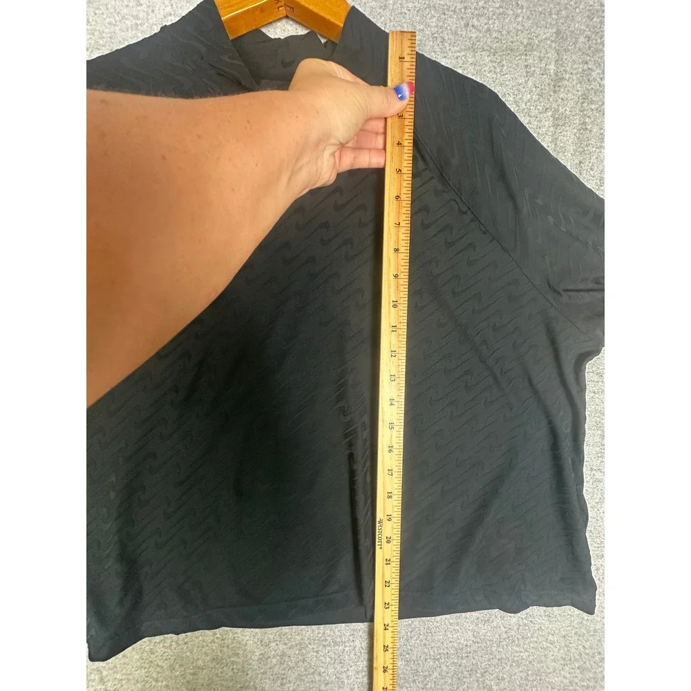Nike Icon Clash Mock Neck Long-Sleeve Top Plus 2X Embossed All Over Swoosh